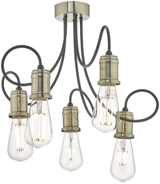 Dar lighting loft vintage mennyezeti lámpa alzbet antik sárgaréz átlátszó daralz5475