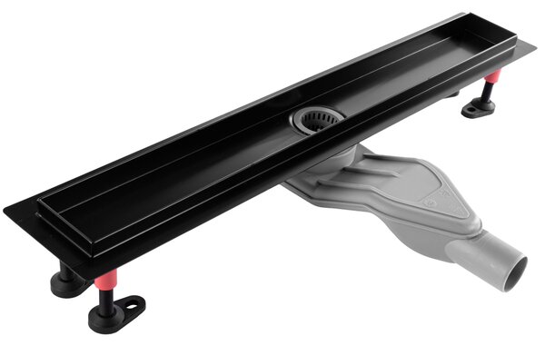 Rea NEOX Superflow, lefolyó zuhanyfolyó 60 cm, fekete matt, REA-G7805