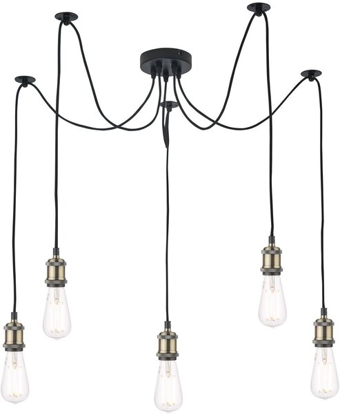 Dar lighting vintage függeszték waco antik sárgaréz fekete darwac0575
