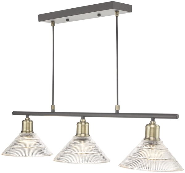 Dar lighting vintage függeszték boyd antik sárgaréz átlátszó darboy0375