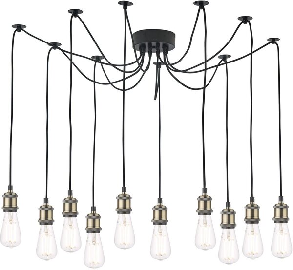 Dar lighting vintage függeszték waco antik sárgaréz fekete darwac2375