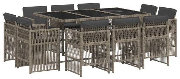 VidaXL 11 részes szürke polyrattan kerti ülőgarnitúra párnákkal