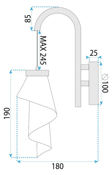 Fali Lámpa APP1766-1W Rózsaarany