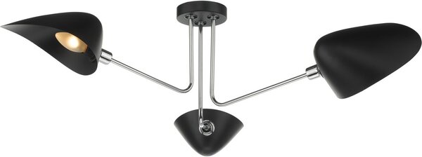 Dar lighting modern mennyezeti lámpa sebastian fekete csiszolt króm darseb0322
