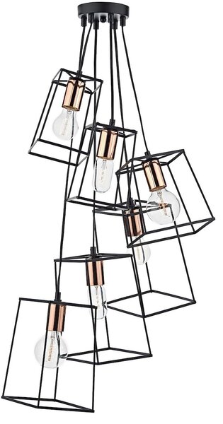 Dar lighting modern függeszték tower fekete réz dartow0622