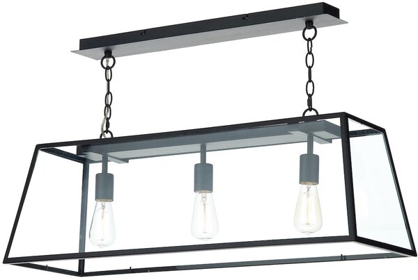 Dar lighting klasszikus modern vintage függeszték academy fekete átlátszó daraca0322
