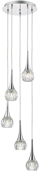 Dar lighting modern függeszték lyall csiszolt króm átlátszó darlya0550
