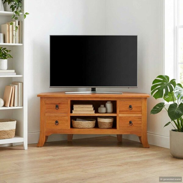 VidaXL TV szekrény Természetes 100 x 40,5 x 46 cm Tömör Mahagóni Fa