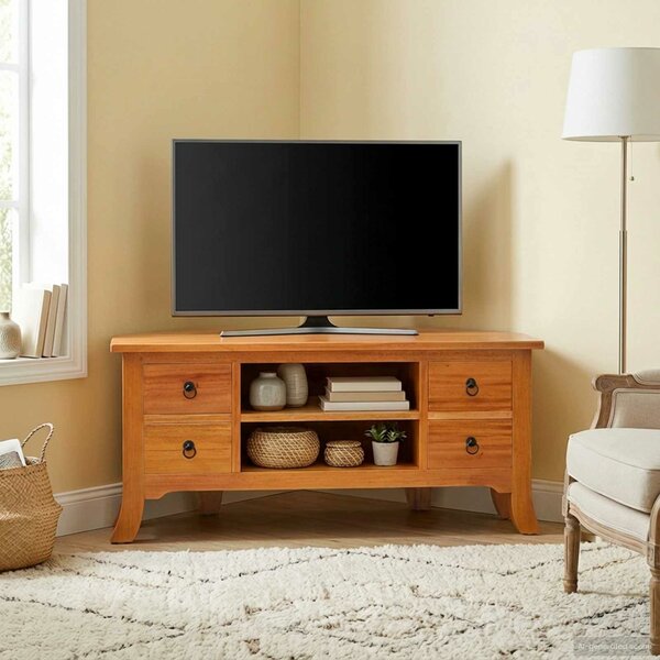 VidaXL TV szekrény Természetes 100 x 40,5 x 46 cm Tömör Mahagóni Fa