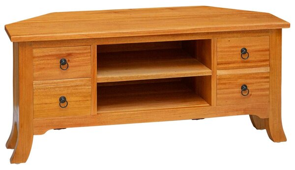 VidaXL TV szekrény Természetes 100 x 40,5 x 46 cm Tömör Mahagóni Fa