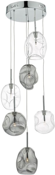 Dar lighting glamour modern függeszték quinn füstös csiszolt króm darqui6410