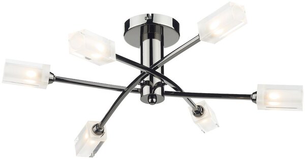 Dar lighting modern mennyezeti lámpa morgan fekete króm átlátszó darmor6467