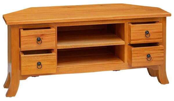 VidaXL TV szekrény Természetes 100 x 40,5 x 46 cm Tömör Mahagóni Fa
