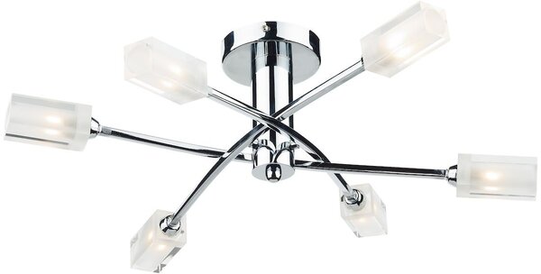 Dar lighting modern mennyezeti lámpa morgan csiszolt króm átlátszó darmor6450