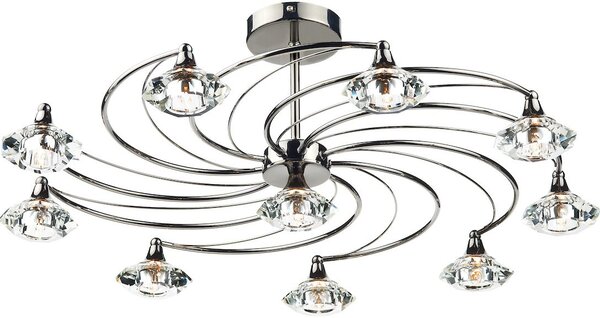 Dar lighting glamour kristály modern mennyezeti lámpa luther fekete króm darlut2367
