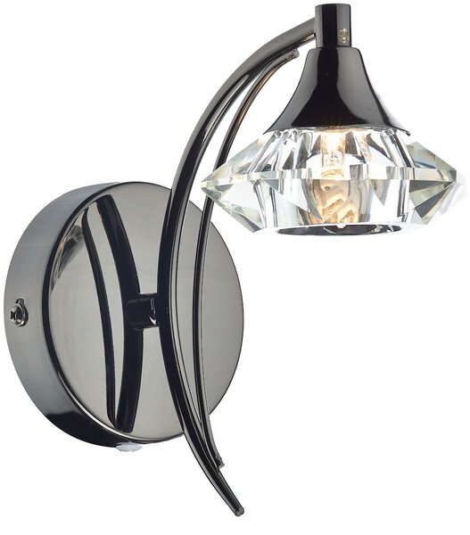 Dar lighting glamour kristály modern fali lámpa luther fekete króm darlut0767