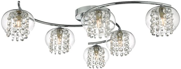 Dar lighting glamour modern mennyezeti lámpa elma csiszolt króm átlátszó darelm6450
