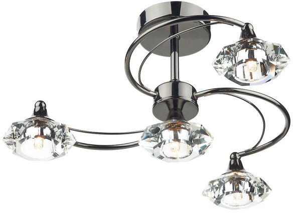 Dar lighting glamour kristály modern mennyezeti lámpa luther fekete króm darlut0467