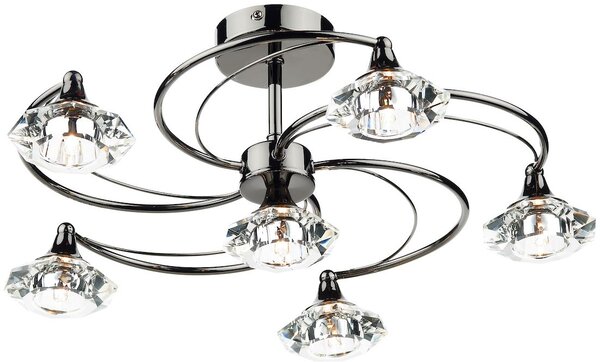 Dar lighting glamour kristály modern mennyezeti lámpa luther fekete króm darlut0667