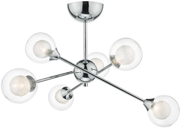 Dar lighting modern mennyezeti lámpa zeke csiszolt króm átlátszó darzek0650