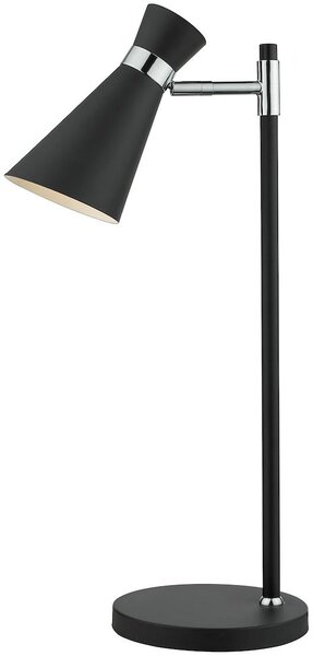 Dar lighting modern asztali lámpa ashworth fekete csiszolt króm darash4122