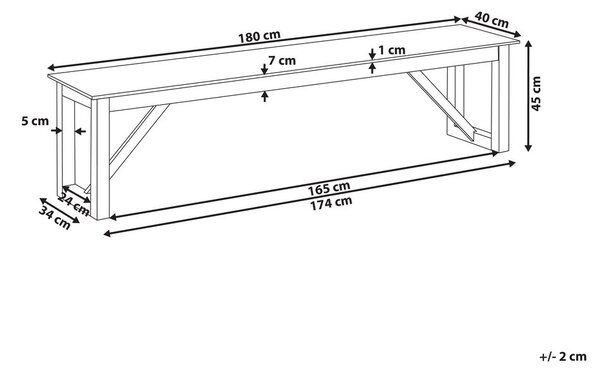Kerti pad NOTTERI 180 cm Beton Szürke