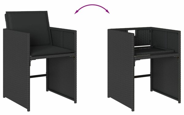 VidaXL 13 részes fekete polyrattan kerti ülőgarnitúra párnákkal
