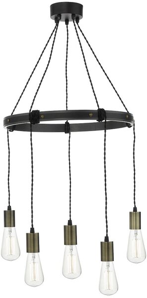 Dar lighting loft vintage függeszték ivan barna sárgaréz dariva0531