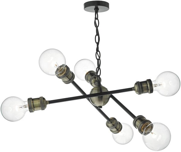 Dar lighting loft vintage függeszték brigade antik sárgaréz fekete darbri0654