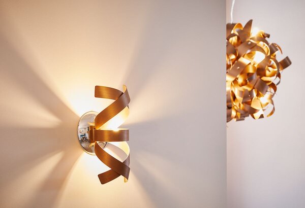 Dar lighting glamour modern fali lámpa rawley réz szatén króm darraw0764