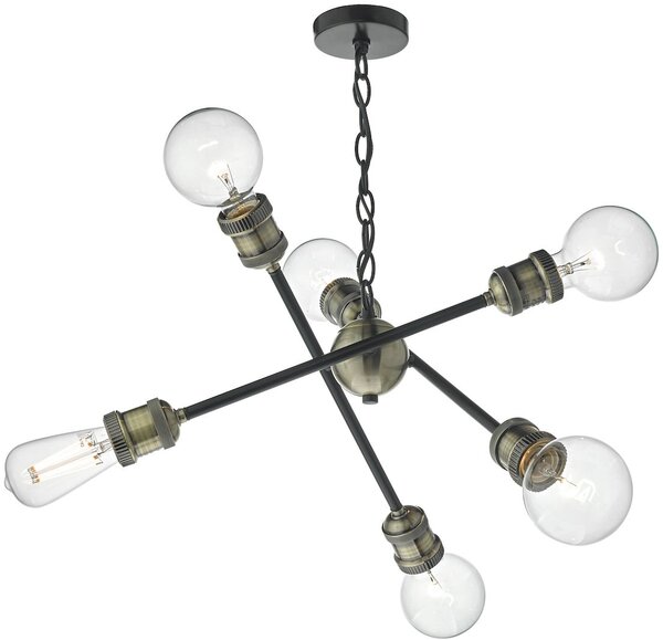 Dar lighting loft vintage függeszték brigade antik sárgaréz fekete darbri0654