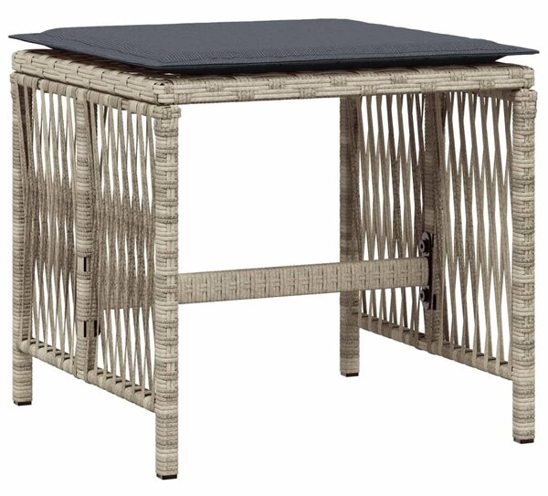 VidaXL 11 részes világosszürke polyrattan kerti ülőgarnitúra párnákkal