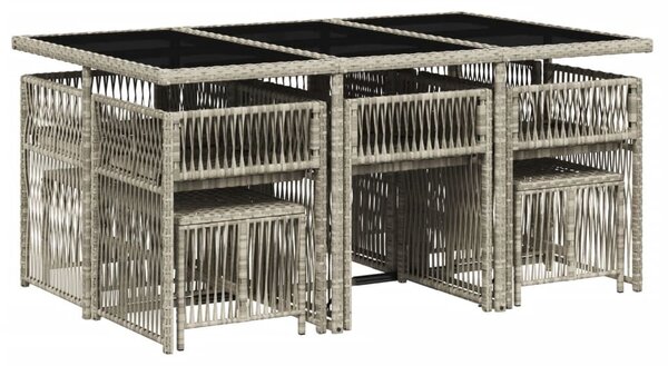 VidaXL 11 részes világosszürke polyrattan kerti ülőgarnitúra párnákkal