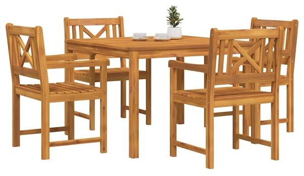 VidaXL Kert étkező szett 5 pcs Barna Tömör akácfa