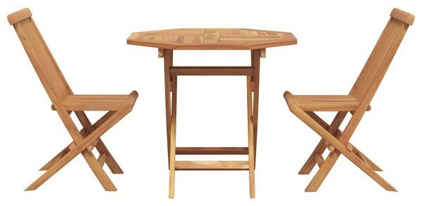 VidaXL Kert étkező szett 3 pcs Barna Tömör Akácfa
