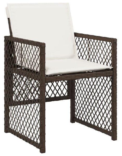 VidaXL 17 részes barna polyrattan kerti étkezőgarnitúra párnákkal