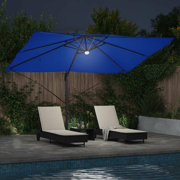 VidaXL Cantilever Roma Napernyő Kék és Fekete 352 x 251 x 265 cm