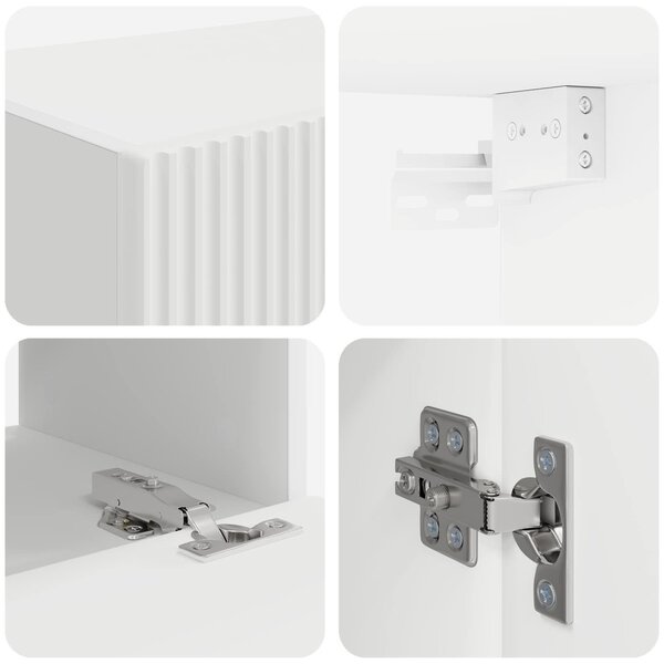 TV falit kabinet szett Falra szerelhető 4 pcs Fehér Faanyag