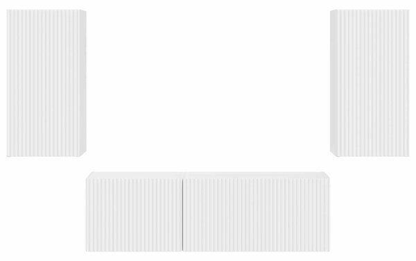 TV falit kabinet szett Falra szerelhető 4 pcs Fehér Faanyag