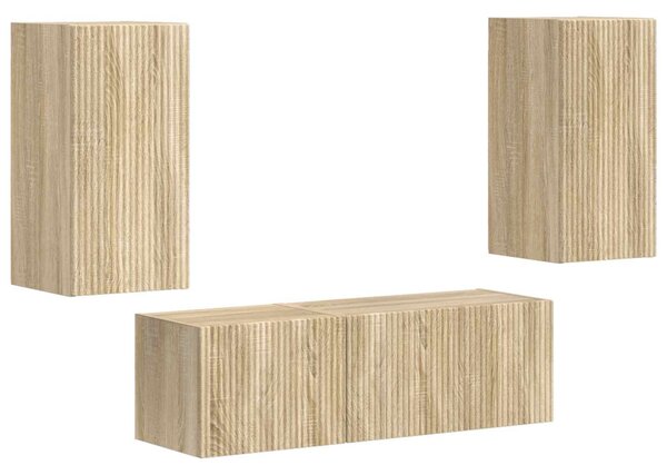 TV falit kabinet szett 4 pcs Sonoma tölgy Faanyag