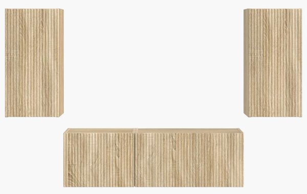 TV falit kabinet szett 4 pcs Sonoma tölgy Faanyag