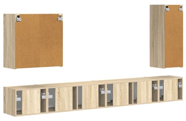 Falra szerelhető 6 pcs Sonoma tölgy