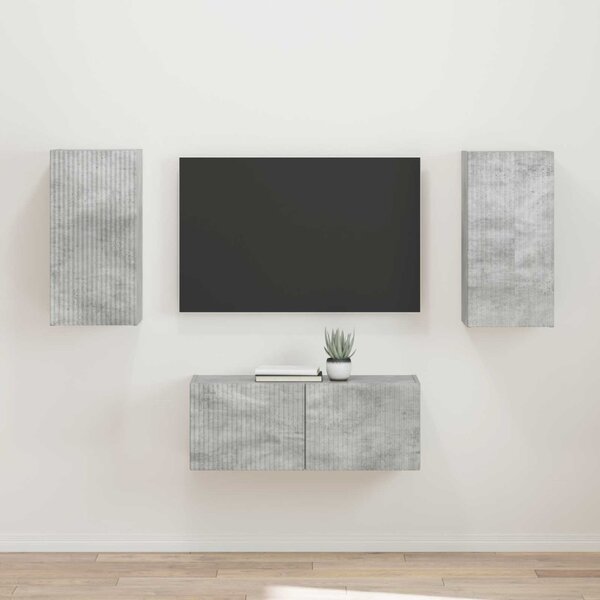 TV szekrény garnitúra 2 pcs Beton Szürke Faanyag