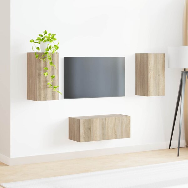 TV szekrény garnitúra 2 pcs Sonoma tölgy Faanyag
