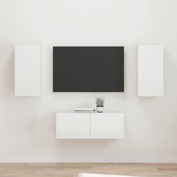 TV szekrény garnitúra 2 db 78,5 x 31 x 30 cm Magas Fényű Fehér