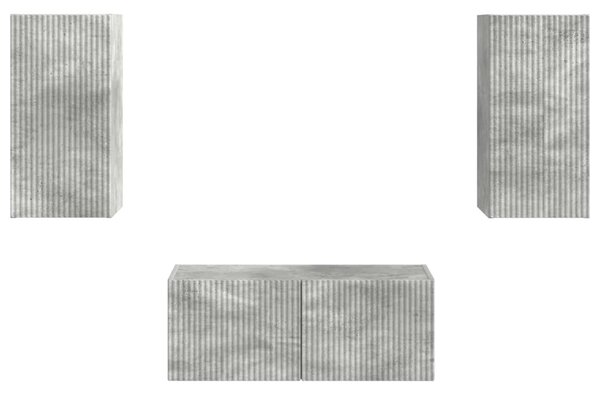TV szekrény garnitúra 2 pcs Beton Szürke Faanyag