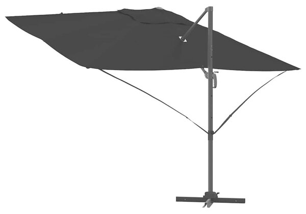 VidaXL Cantilever Roma Napernyő Fekete és fekete 352 x 251 x 260 cm