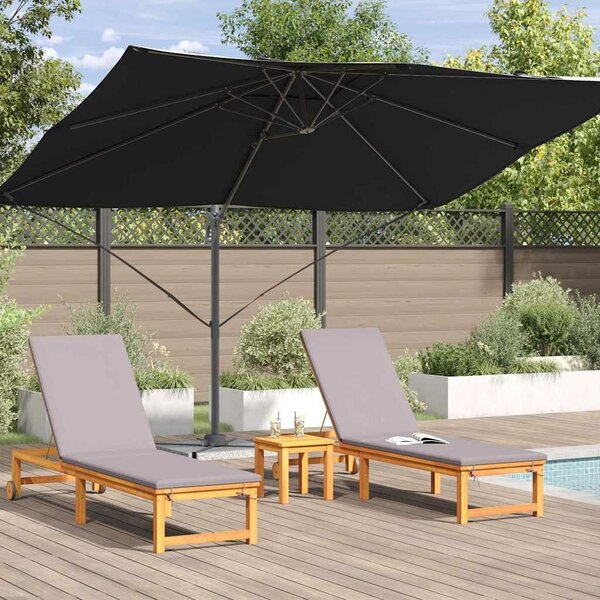 VidaXL Cantilever Roma Napernyő Fekete és fekete 352 x 251 x 260 cm