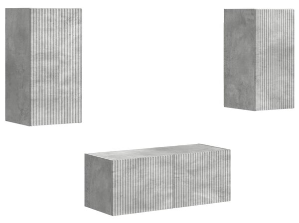 TV szekrény garnitúra 6 pcs Beton Szürke Faanyag