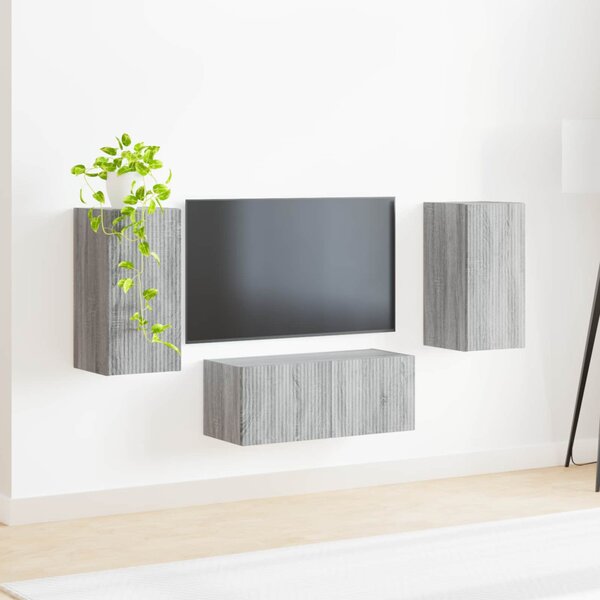 TV szekrény garnitúra 6 pcs Szürke Sonoma Faanyag